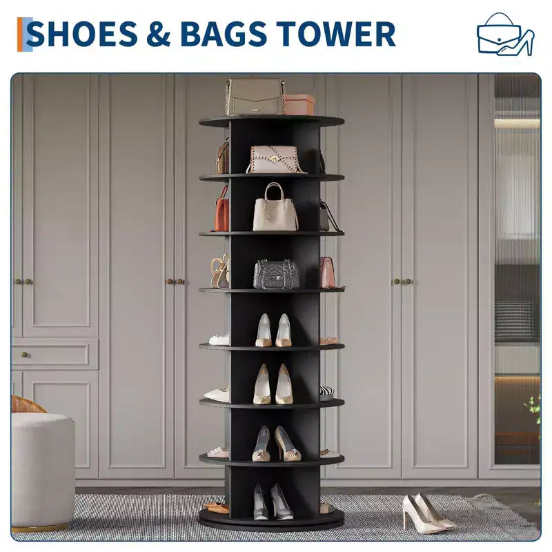 Tour à chaussures rotative à 360° à 7 niveaux, peut contenir 42 paires, autoportante