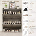 Meuble de rangement pour chaussures fin avec 2 tiroirs basculants et crochets pour l'entrée, le couloir ou le garage