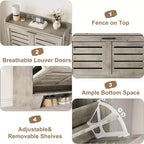 Meuble de rangement pour chaussures fin avec 2 tiroirs basculants et crochets pour l'entrée, le couloir ou le garage