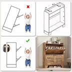 Meuble de rangement pour chaussures fin avec 2 tiroirs basculants et crochets pour l'entrée, le couloir ou le garage