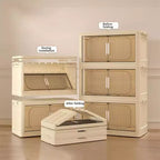 Bacs de rangement pliables à 3, 4 ou 5 niveaux, armoire de rangement pliable avec porte magnétique, roulettes verrouillables, conteneurs de rangement empilables