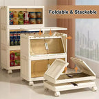 Bacs de rangement pliables à 3, 4 ou 5 niveaux, armoire de rangement pliable avec porte magnétique, roulettes verrouillables, conteneurs de rangement empilables