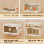Bacs de rangement pliables à 3, 4 ou 5 niveaux, armoire de rangement pliable avec porte magnétique, roulettes verrouillables, conteneurs de rangement empilables